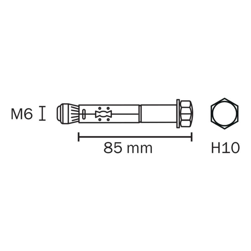 Kotwy tulejowe Diall M6 x 85 mm 4 szt.