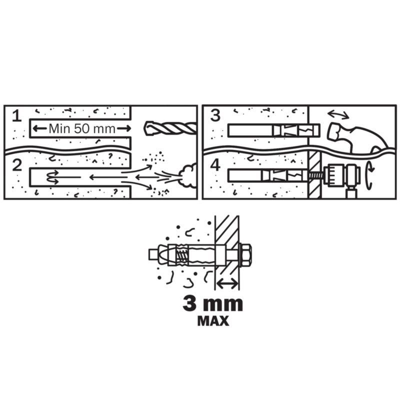 Kotwy tulejowe Diall M8 x 50 mm 4 szt.