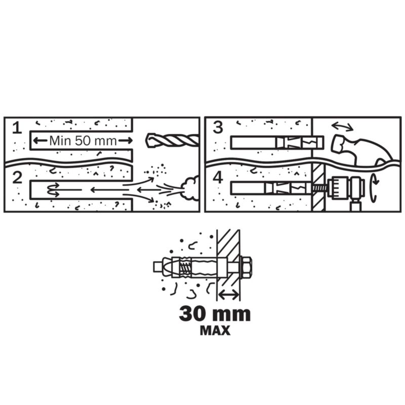 Kotwy tulejowe Diall M8 x 80 mm 4 szt.