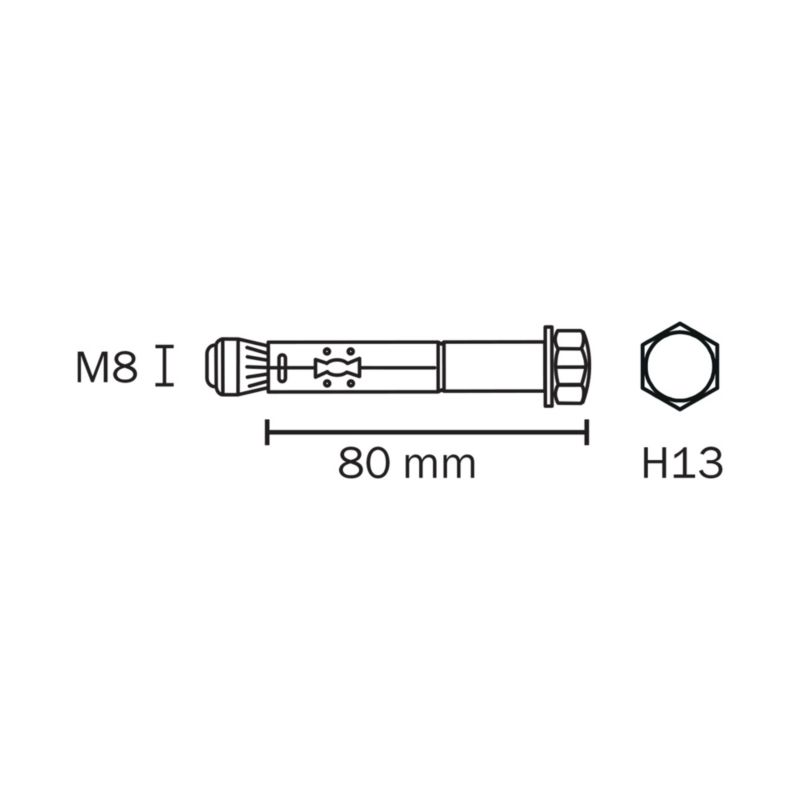 Kotwy tulejowe Diall M8 x 80 mm 4 szt.