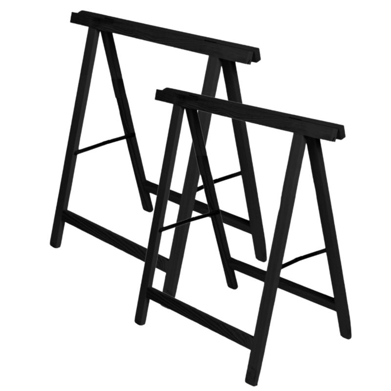 Koziolek warsztatowy roboczy MODO24 impregnowany 73x44x73 cm czarny 2 szt.