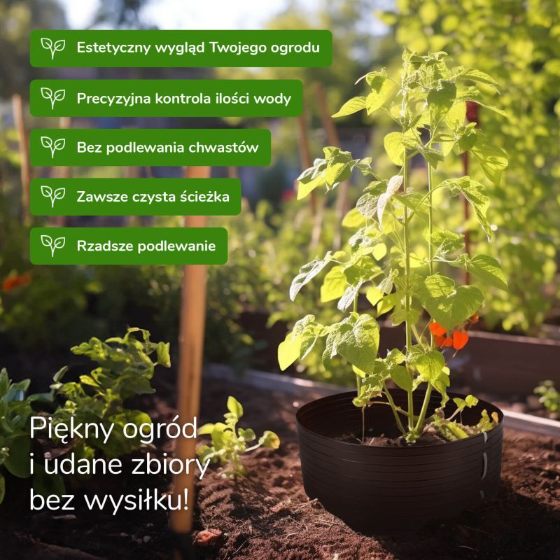 Krąg nawodnieniowy PVC 50 cm QUEST, opaska do podlewania roślin, drzew i pomidorów, 15 L- brąz, 1 szt.