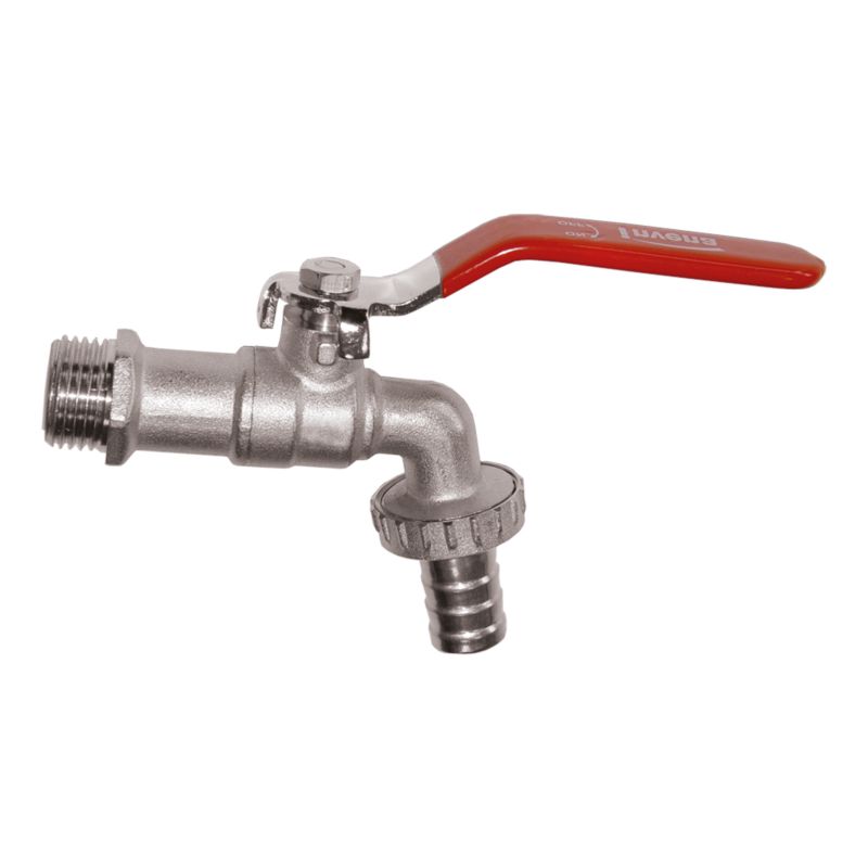 Kran Ogrodowy Zawór Czerpalny Kulowy 1/2"x3/4" z Końcówką do Węża INVENA 1 szt.