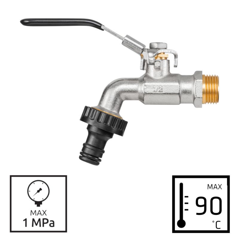 Kran Ogrodowy Zawór Czerpalny Mrozoodporny 3/4" z Szybkozłączem INVENA Prov 1 szt.