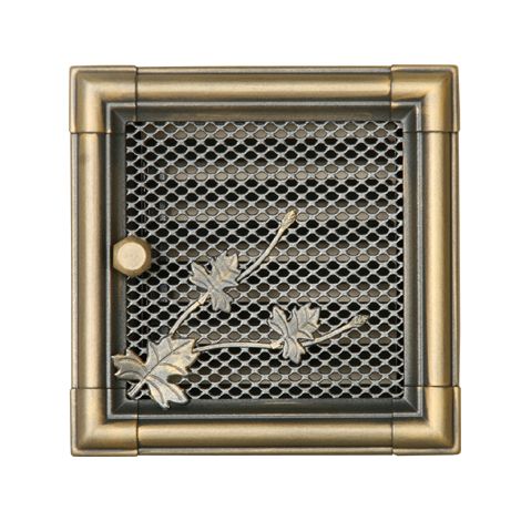 Kratka kominkowa z żaluzją Parkanex złota patyna 16 x 16 cm