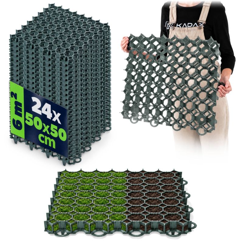 Kratka Trawnikowa KADAX Geokrata Parkingowa Drogowa Ażurowa 50x50x3,5cm 24szt