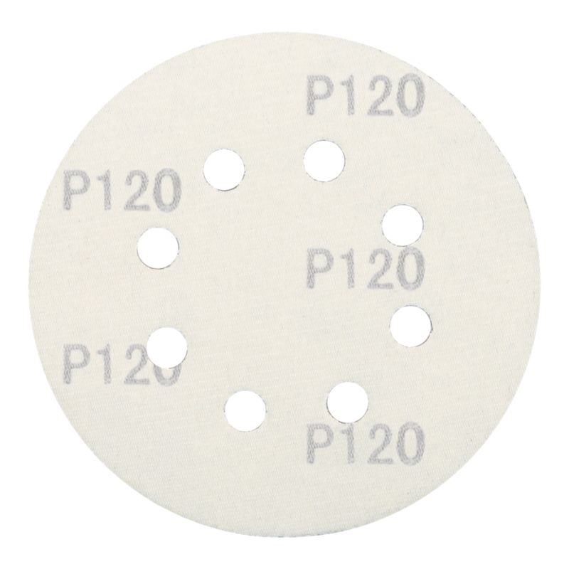 Krążek na rzep Mac Allister 125 mm P120 z otworami 5 szt.