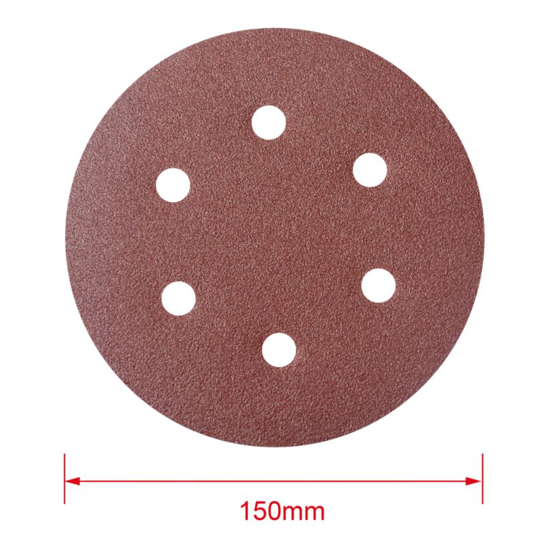 Krążek na rzep Mac Allister 150 mm P120 z otworami 5 sztuk