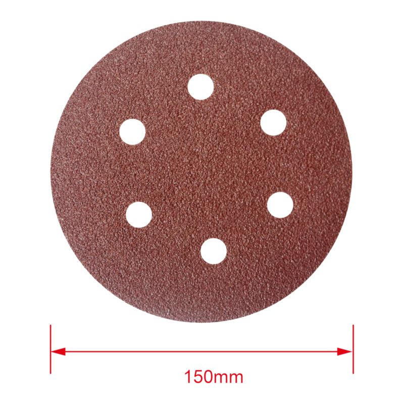 Krążek na rzep Mac Allister 150 mm P40 z otworami 5 sztuk
