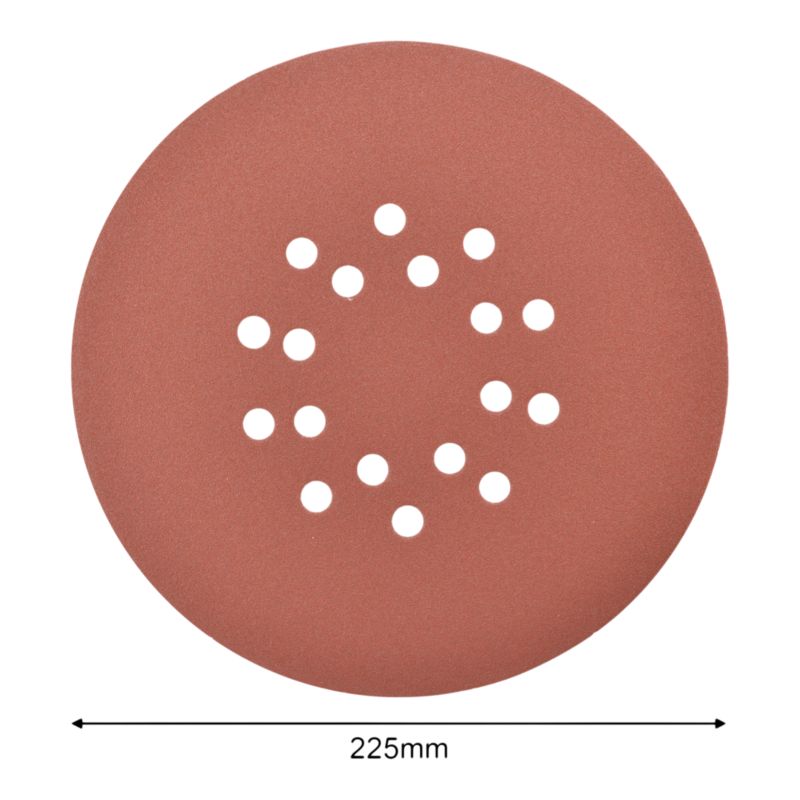 Krążek na rzep Mac Allister z otworami 225 mm P120 5 sztuk