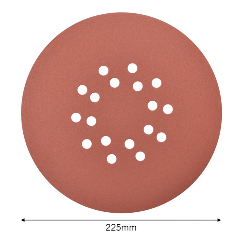 Krążek na rzep Mac Allister z otworami 225 mm P180 5 sztuk