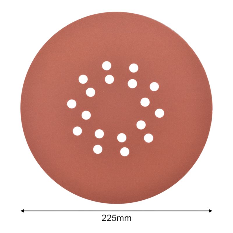 Krążek na rzep Mac Allister z otworami 225 mm P240 5 sztuk