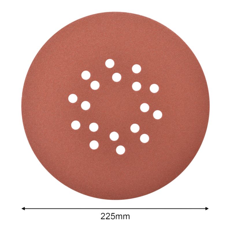 Krążek na rzep MacAllister z otworami 225 mm P80 5 sztuk
