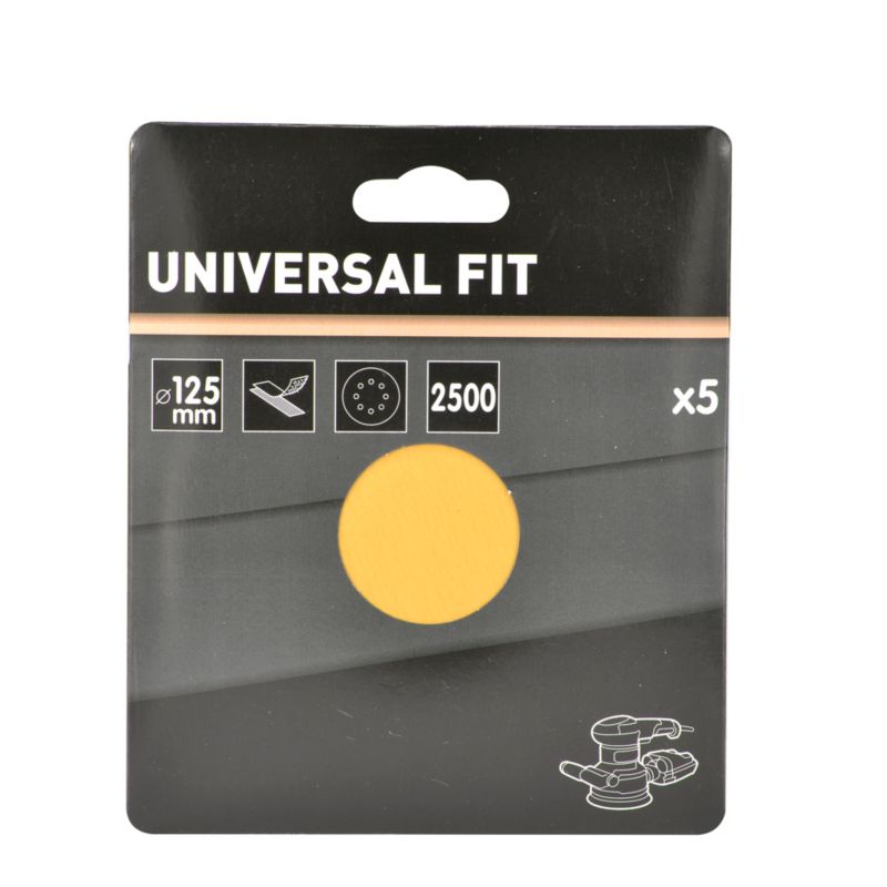 Krążek na rzep Universal 125 mm P2500 z otworami 5 szt.