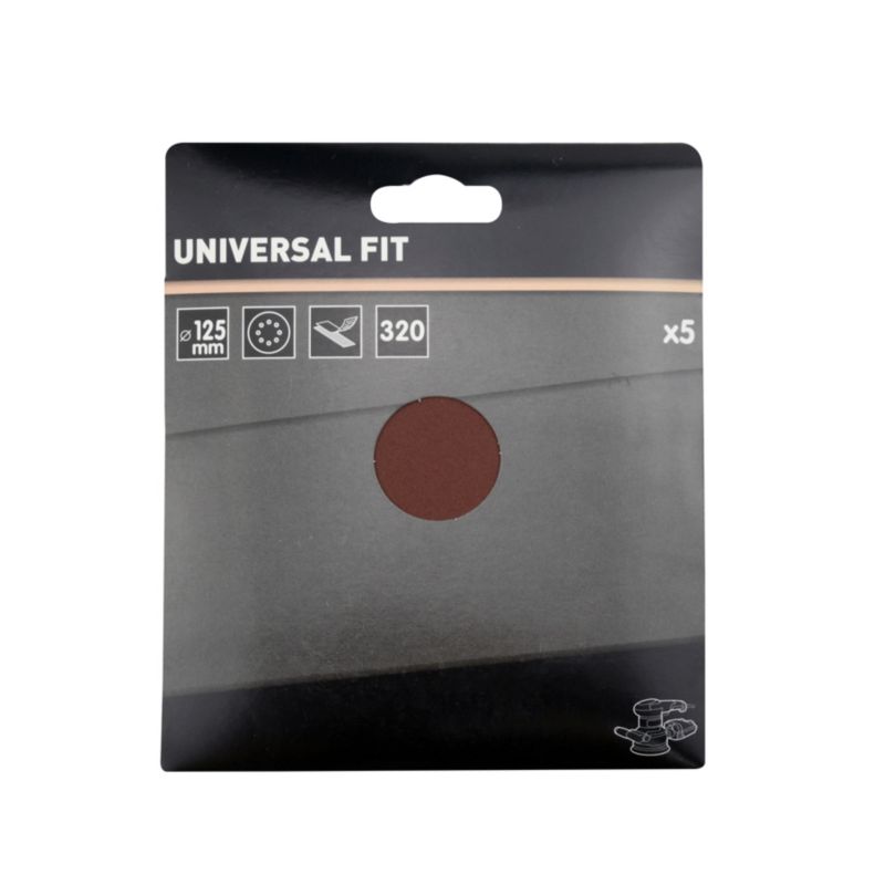 Krążek na rzep Universal 125 mm P320 z otworami 5 szt.