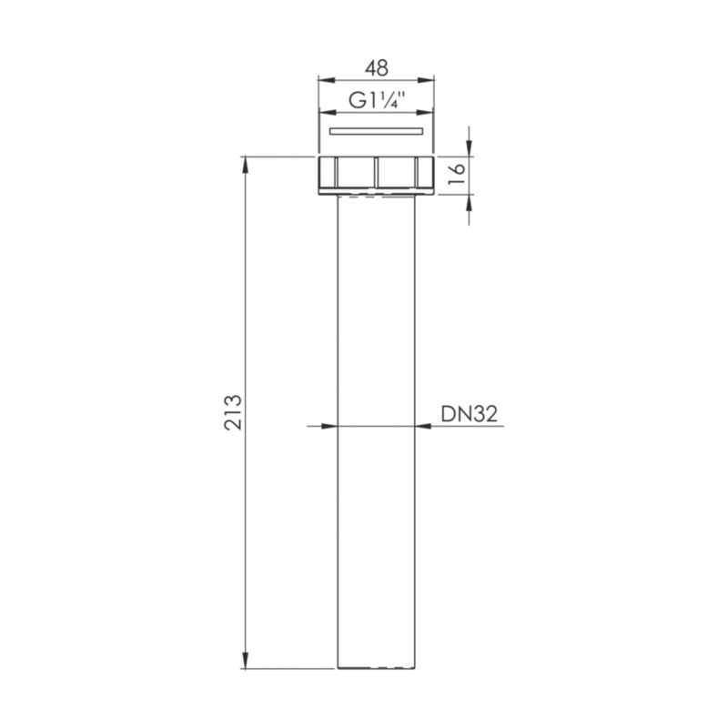 Króciec prosty Umywalki Tycner 1 1/4 ''x 32x 200 mm