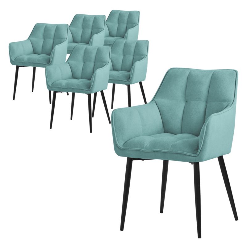 Krzesła do jadalni ML Design boucle petrol tapicerowany fotel metalowe nogi podłokietniki oparcie ergonomiczne salonu kuchni 6 szt