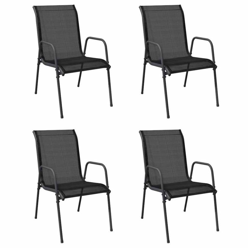 Krzesła ogrodowe WaszeMeble ze stali szare WM-316818 4 szt.