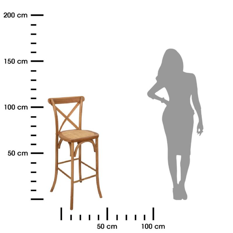 Krzesło barowe dąb naturalny Isak Atmosphera beżowe 110 cm 1 szt.
