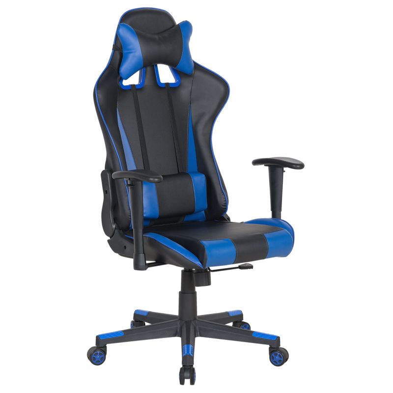Krzesło biurowe Gamer Ekoskóra Ciemnoniebieski 1 szt.