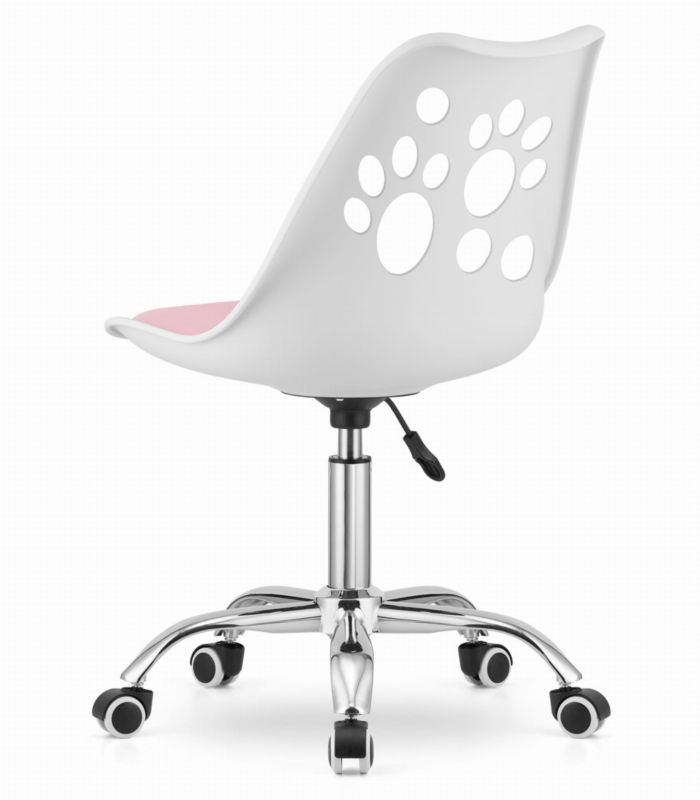 Krzesło biurowe Songmics biało-różowe obrotowe 1 szt.