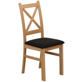 Krzesło Bonni tapicerowane drewniane do jadalni Dąb Artisan/Czarny 1 szt.