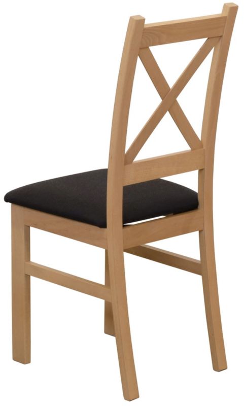 Krzesło Bonni tapicerowane drewniane do jadalni Dąb Artisan/Czarny 1 szt.