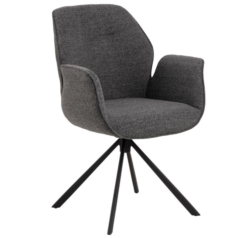 Krzesło do jadalni Aura Actona obrotowe antracytowe 62 x 61 x 90 cm 1 szt.