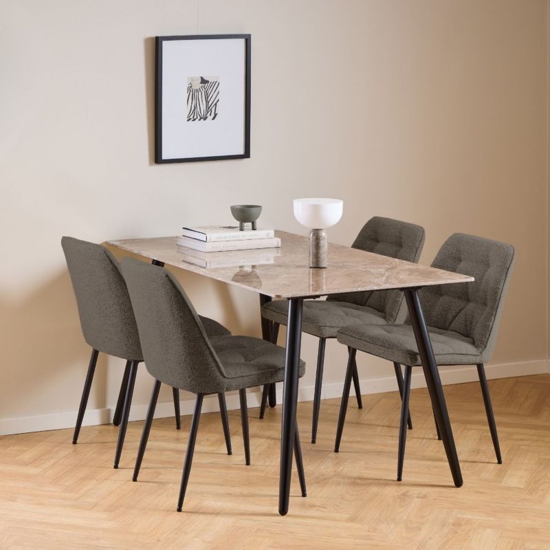 Krzesło do jadalni Brooke Actona taupe tapicerowane 50x55x84 cm 1 szt.
