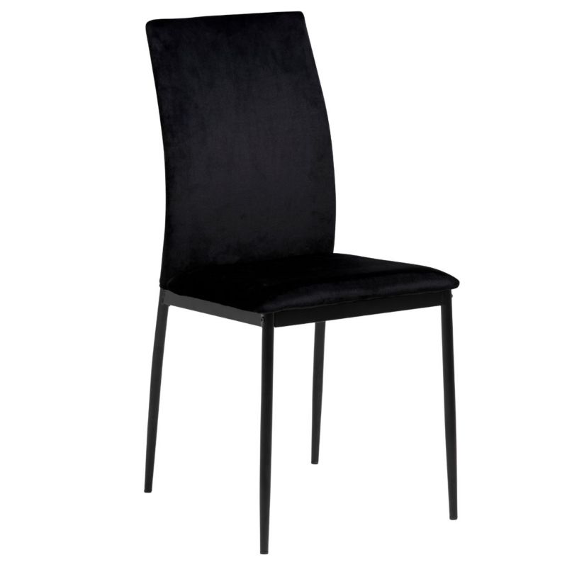 Krzesło do jadalni Demina Actona tapicerowane czarne 43,5 x 53 x 92 cm 1 szt.