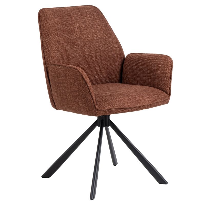 Krzesło do jadalni Glenda Actona brąz obrotowe tapicerowane 61x63x88,5 cm 1 szt.