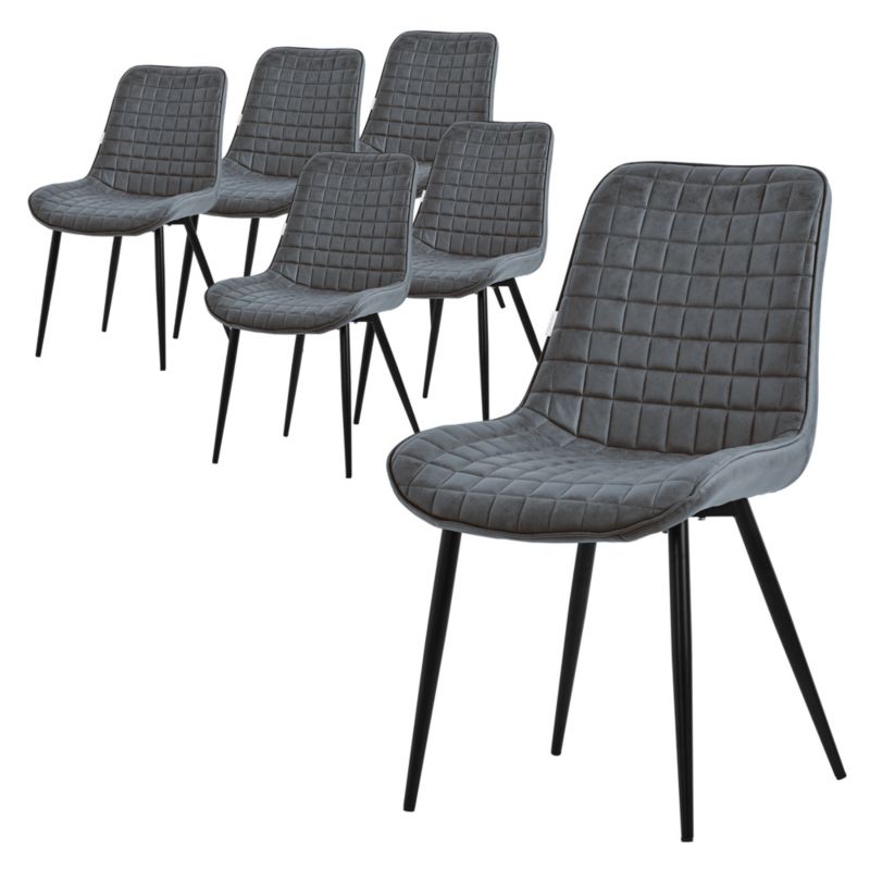 Krzesło do jadalni ML Design antracyt aksamitny fotel tapicerowane metalowe nogi oparcie wygodne designerskie salon kuchni 6 szt