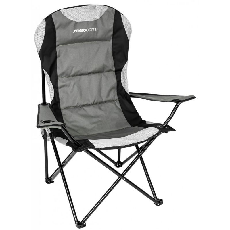 Krzesło Enero Camp turystyczne składane Lux 60X60X105cm szaro-czarne 1szt