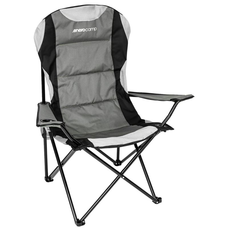 Krzesło Enero Camp turystyczne składane Lux 60X60X105cm szaro-czarne 1szt