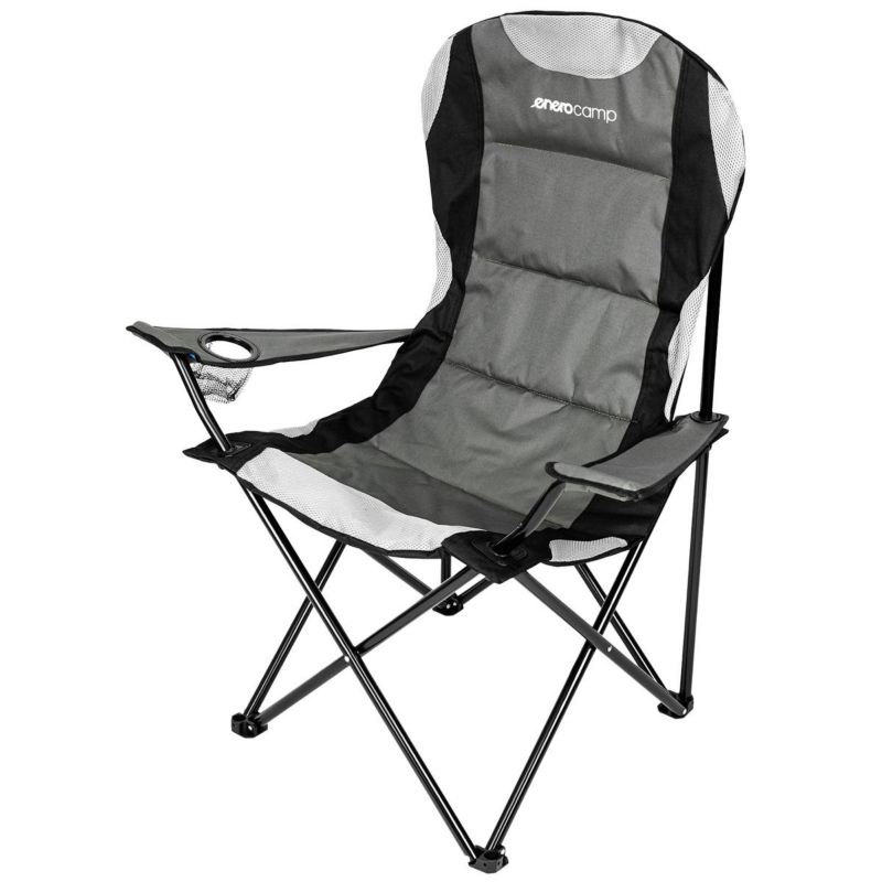 Krzesło Enero Camp turystyczne składane Lux 60X60X105cm szaro-czarne 1szt