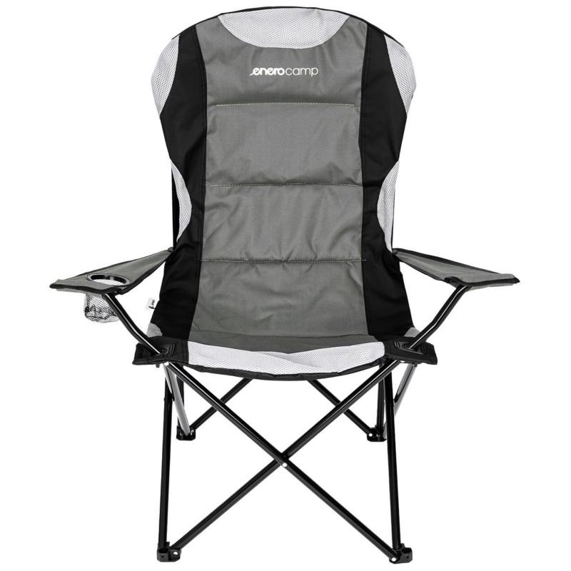 Krzesło Enero Camp turystyczne składane Lux 60X60X105cm szaro-czarne 1szt
