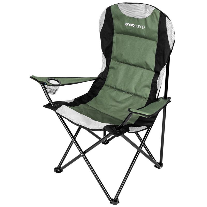 Krzesło Enero Camp  turystyczne składane Lux 60X60X105cm  zielono-czarne 1szt