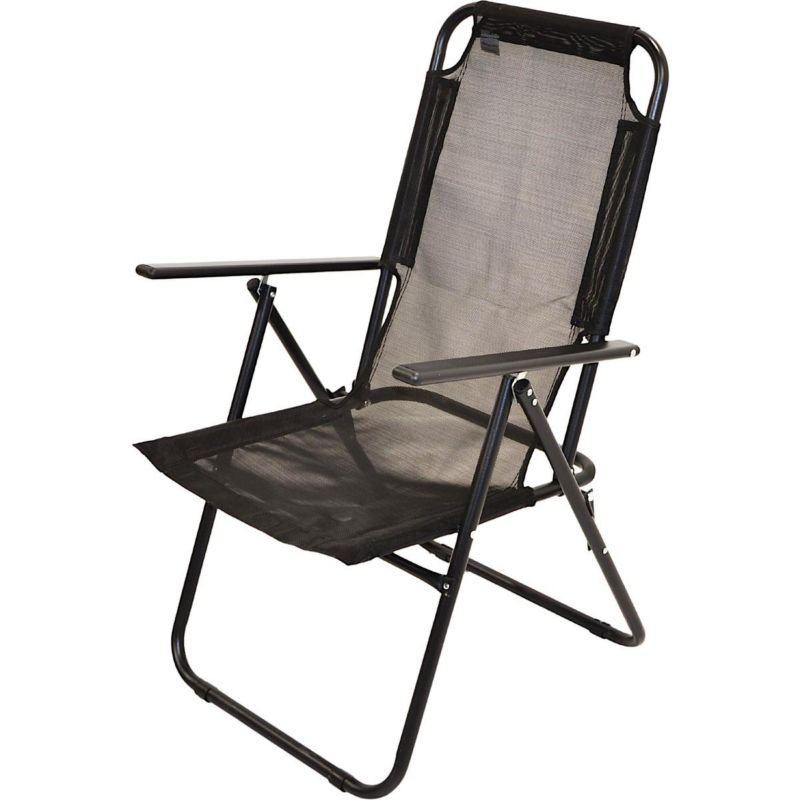 Krzesło Enero Camp turystyczne z podłokietnikami 61X66X65-108cm  składane czarne 1szt