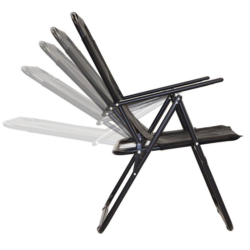Krzesło Enero Camp turystyczne z podłokietnikami 61X66X65-108cm  składane czarne 1szt
