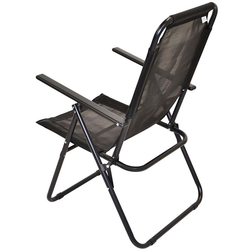 Krzesło Enero Camp turystyczne z podłokietnikami 61X66X65-108cm  składane czarne 1szt
