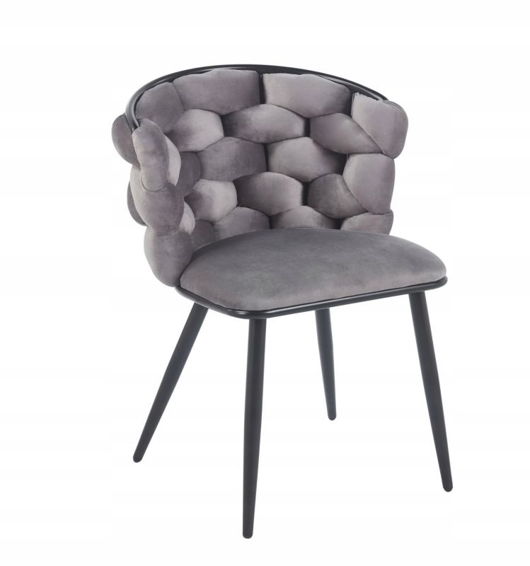 Krzesło FURNITEX K47-FX (B) RIVIERA 91 SZARE szary, czarny 1 szt.