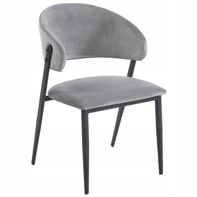Krzesło FURNITEX K48-FX SZARE VELVET RIVIERA 91 szary, czarny 1 szt.