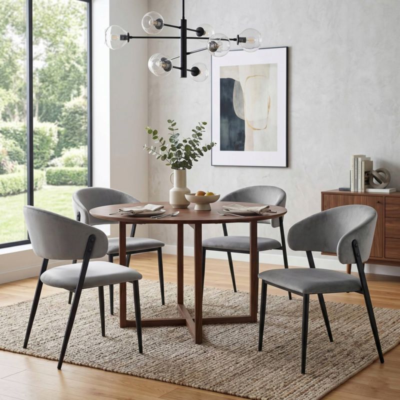 Krzesło FURNITEX K48-FX SZARE VELVET RIVIERA 91 szary, czarny 1 szt.