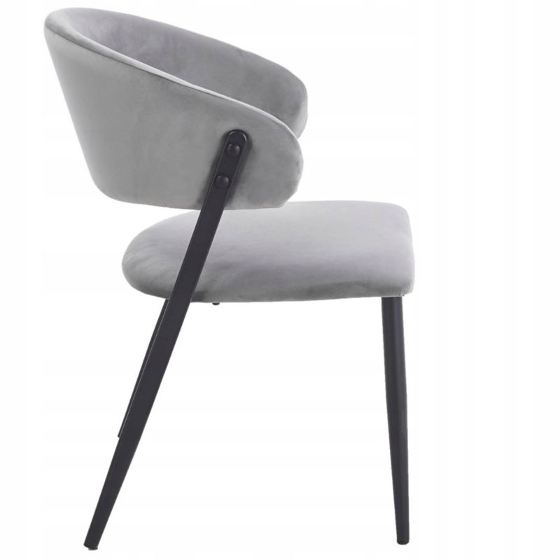 Krzesło FURNITEX K48-FX SZARE VELVET RIVIERA 91 szary, czarny 1 szt.