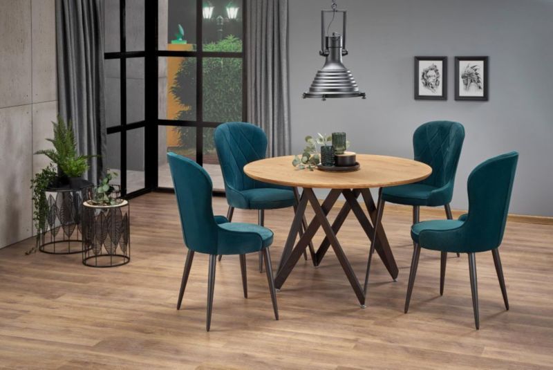 Krzesło Halmar tapicerowane K366 VELVET ciemno zielone 1 szt