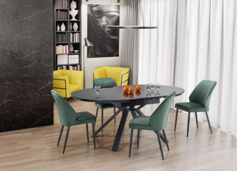 Krzesło Halmar tapicerowane K417 VELVET ciemno zielone 1 szt