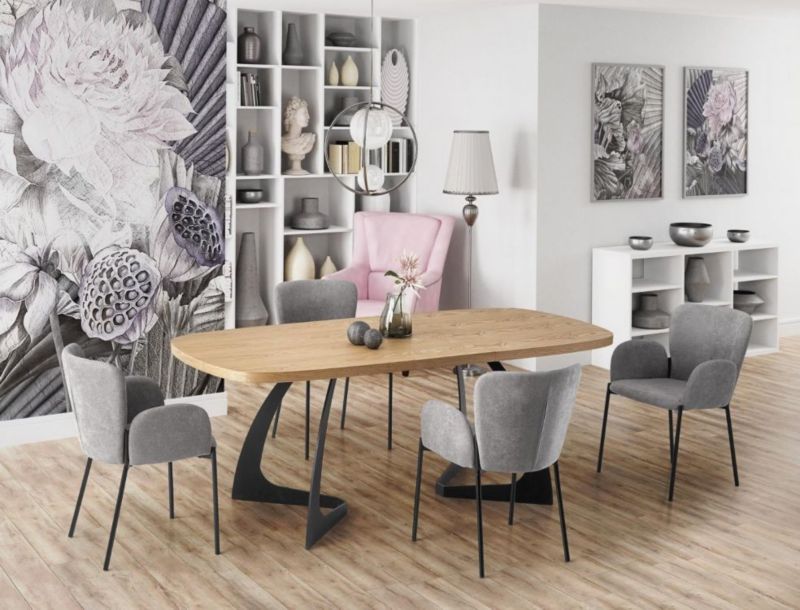 Krzesło Halmar tapicerowane K417 VELVET szare 1 szt