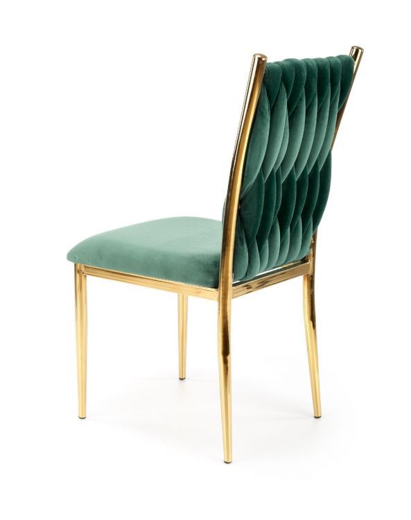 Krzesło Halmar tapicerowane K436 VELVET ciemnozielone/złote 1 szt