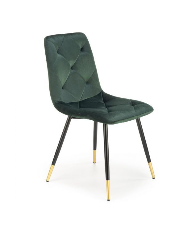 Krzesło Halmar tapicerowane K438 VELVET ciemnozielone 1 szt