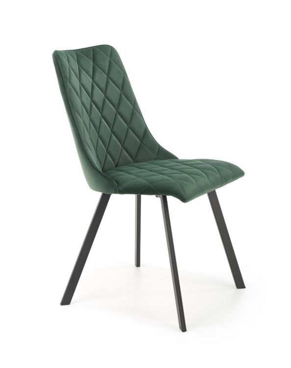 Krzesło Halmar tapicerowane K450 VELVET ciemnozielone 1 szt